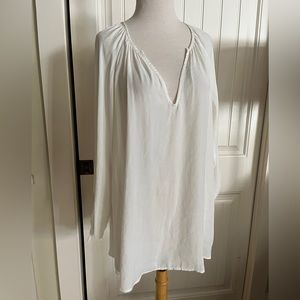 Show Me Your Mumu Patterned Flowy Boho White Cream Blouse
